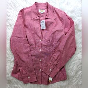 Talbots Long Sleeves shirt button down V neck Size 14 New with Tag